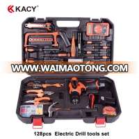 128pcs Electric Cordless drill tool sets